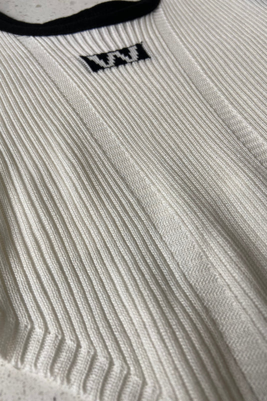 Women's Wang Knitted Crop Top- Detailed Flat lay- Baebekillinem