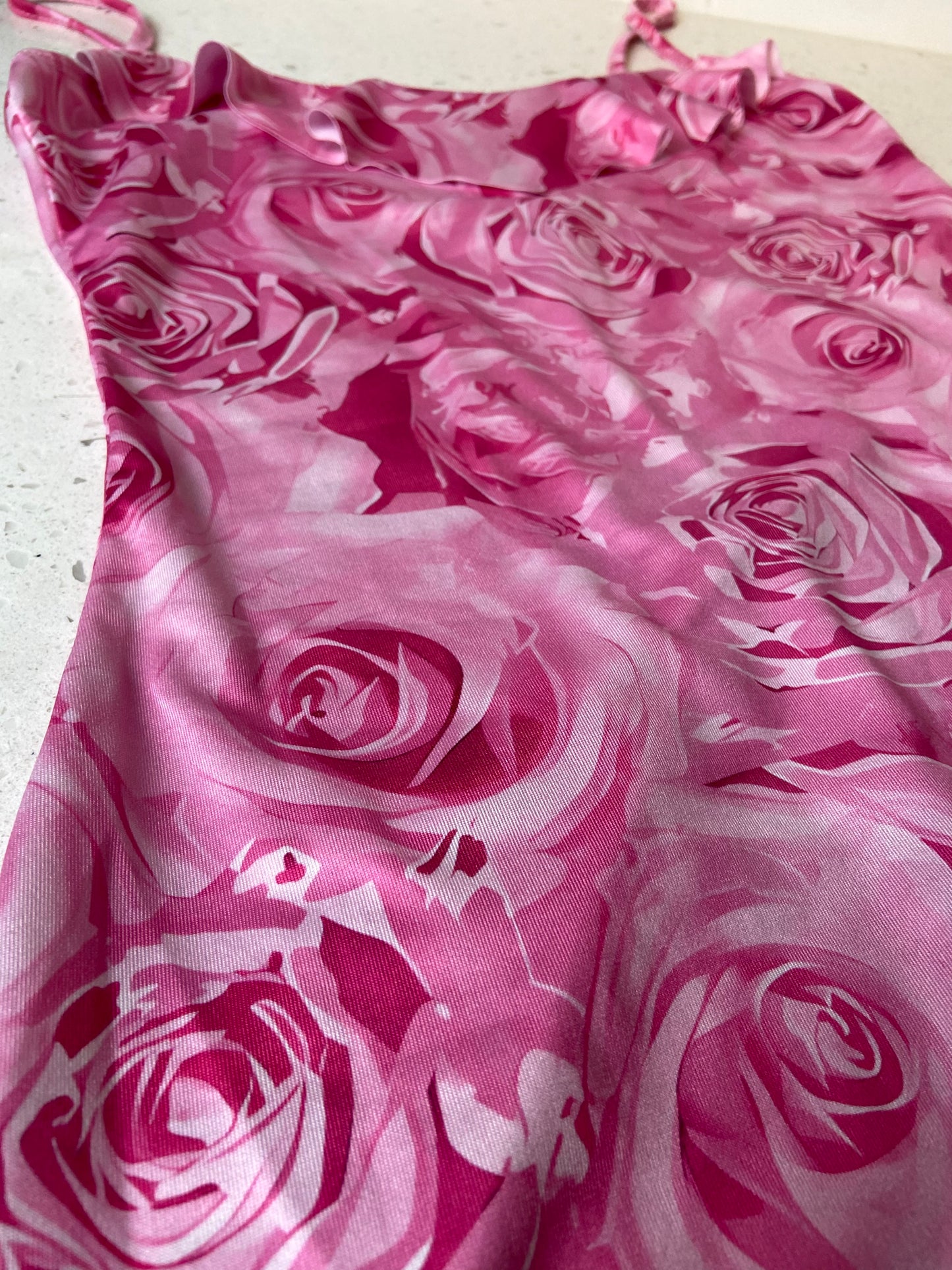 Sexy Asymmetrical Ruffle Party Dress- Mini- Above the knee- birthday- spring- roses- spaghetti straps- ruffles- dinner- brunch