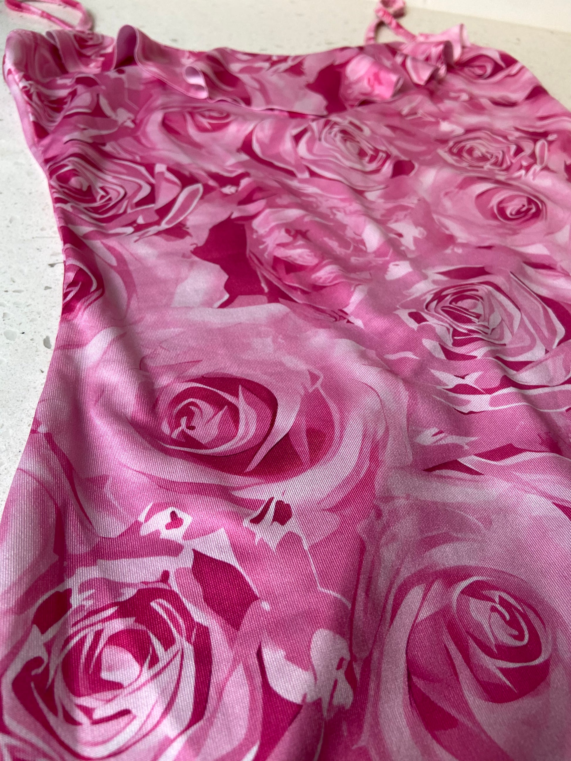 Sexy Asymmetrical Ruffle Party Dress- Mini- Above the knee- birthday- spring- roses- spaghetti straps- ruffles- dinner- brunch