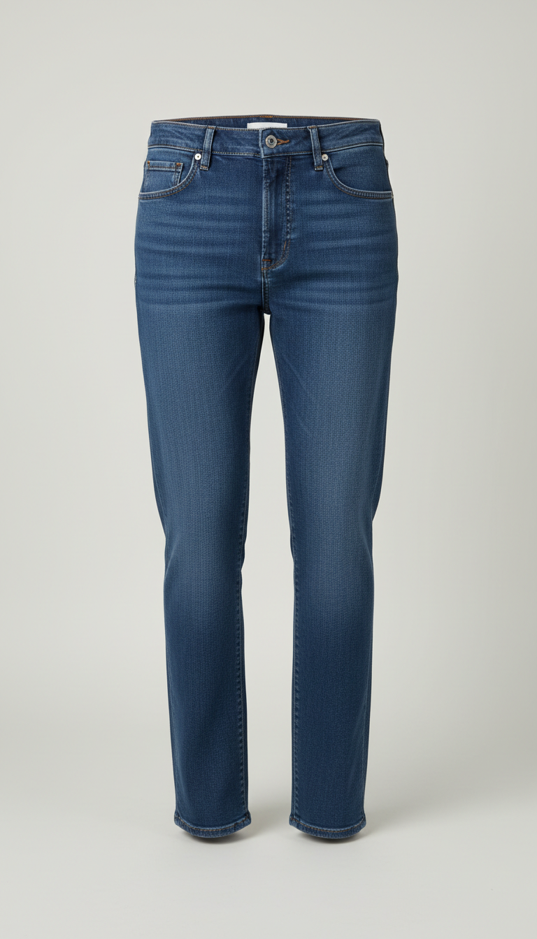 Straight-leg denim in slate blue