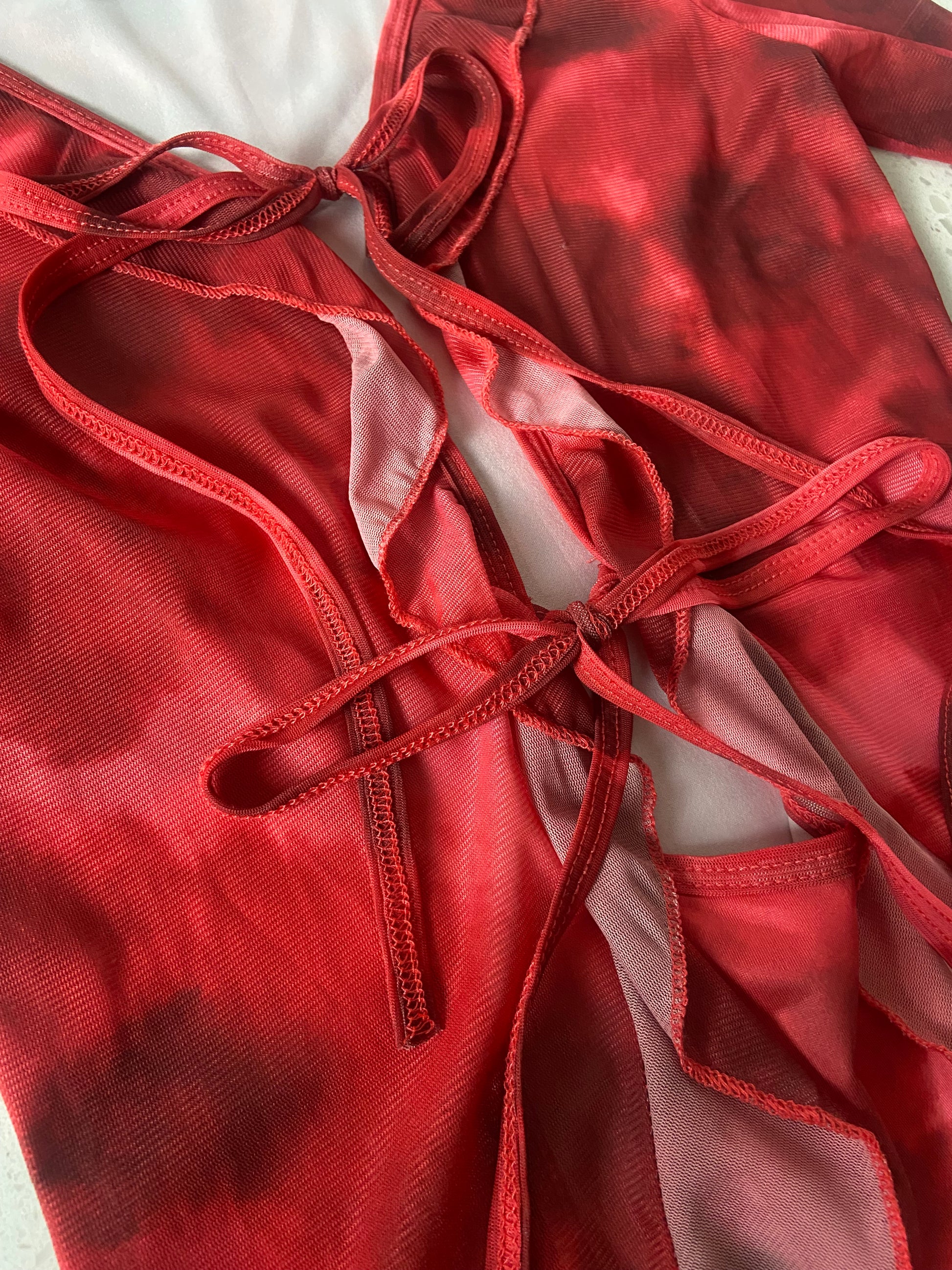 Women's Summer Passion Ruffle Bodycon Dress - BaeBekillinem Boutique- Polyester- Red