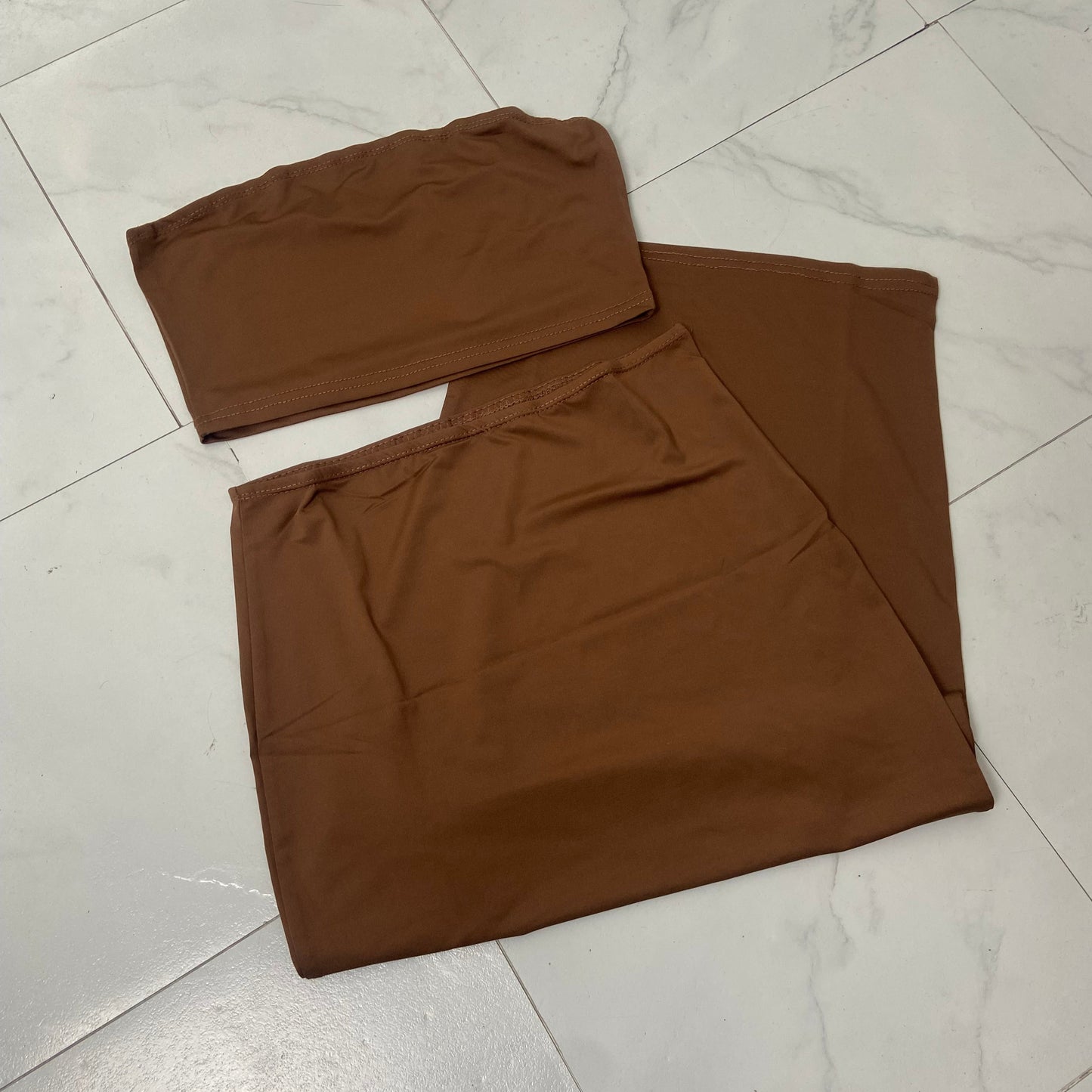 Women's Basic Stretchy Skirt Set - BaeBekillinem Boutique- Stretch- High waist- Polyester- Spandex- Pink/ Periwinkle- Alex- lil secret- Hudson - Party- Casual- Dallas