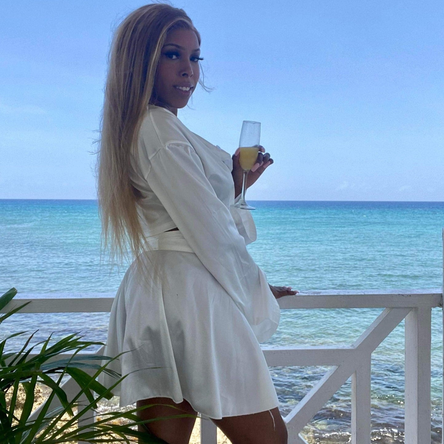 Women's Satin Wrapped Skirt Set - Baebekillinem Boutique- Satin/ Polyester- White