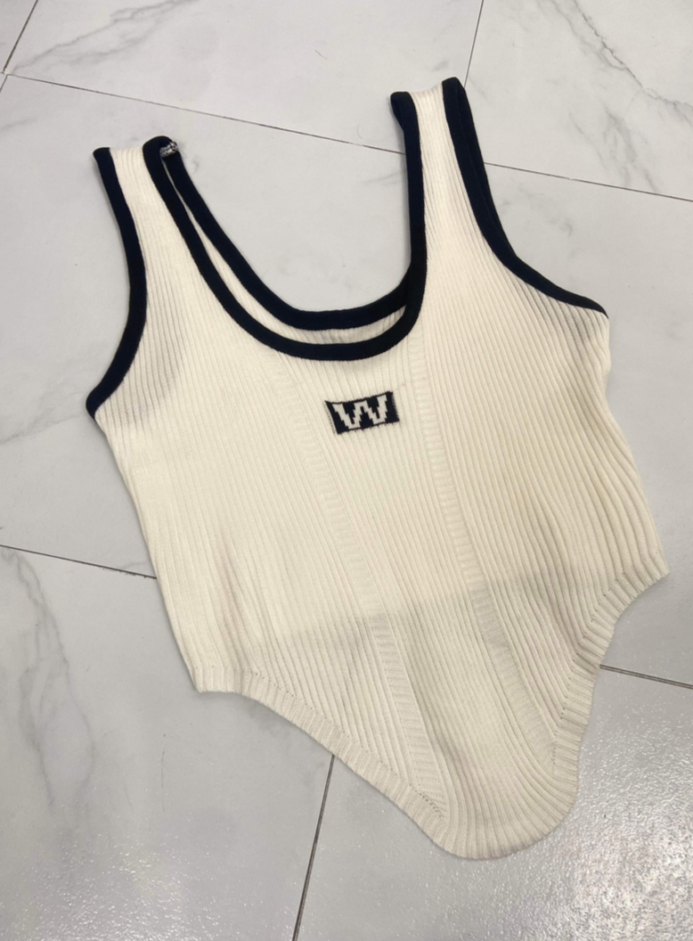 Women's Wang Knitted Crop - BaeBekillinem Boutique- Cotton- Black/ white