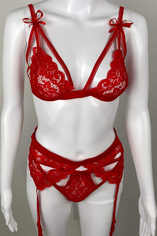 Women's Heartbreaker Lingerie Set - BaeBekillinem Boutique- Polyester- black/ red/ white- valentine- anniversary- christmas- wedding- sexy