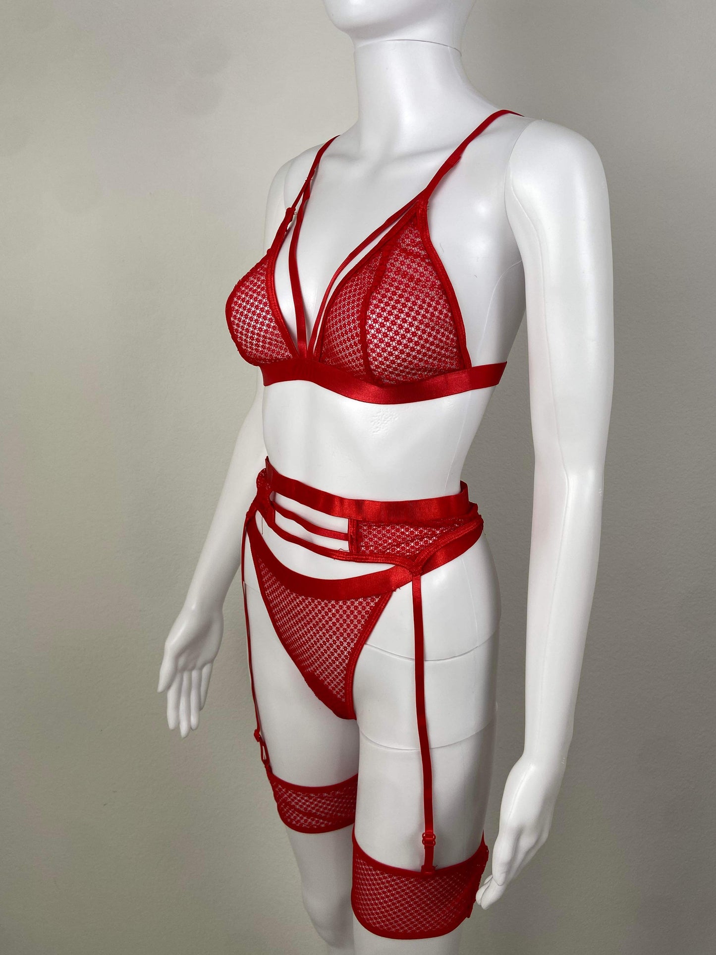 Women's Perspective Lingerie Set - Baebekillinem Boutique- Polyester- Red/ Black