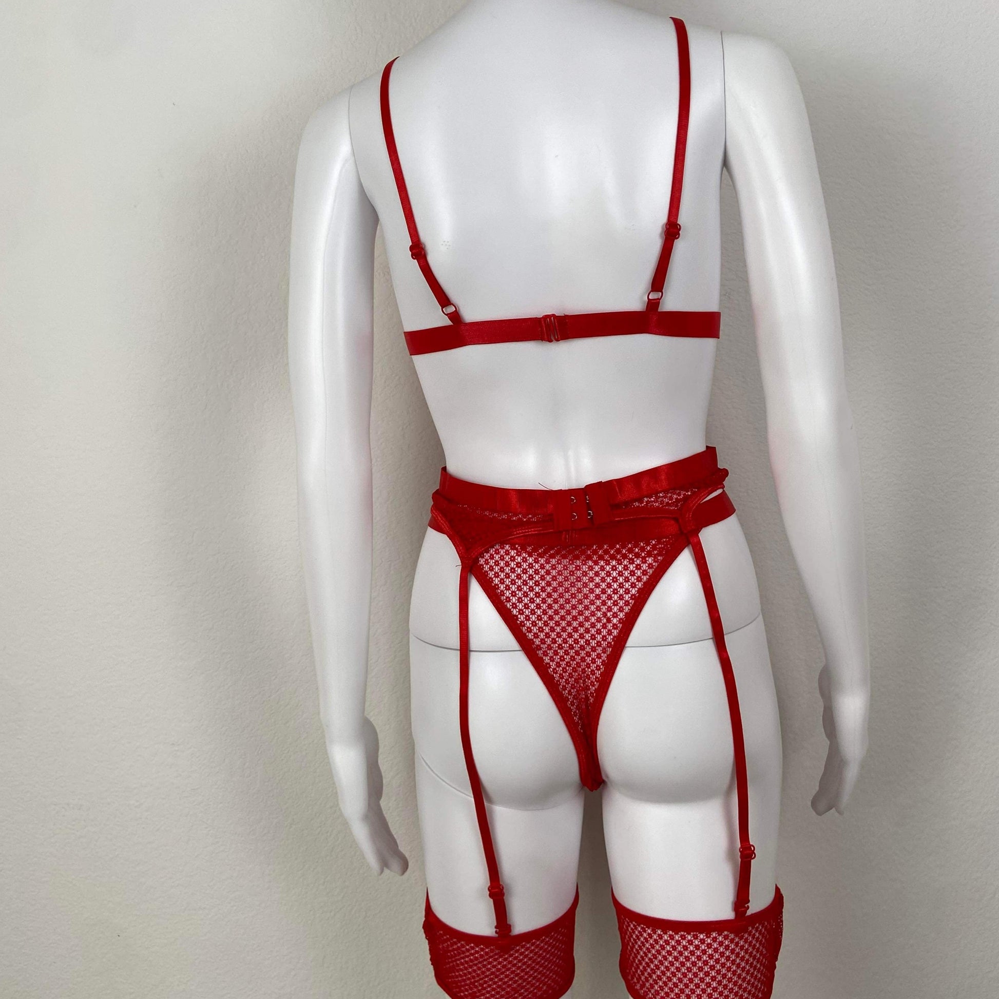 Women's Perspective Lingerie Set - Baebekillinem Boutique- Polyester- Red/ Black