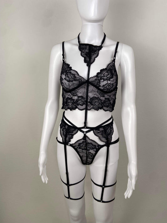 Women's -Lacey -Lingerie-set - BaeBekillinem Boutique- Polyester- Black- white- anniversary- wedding- valentine- christmas-