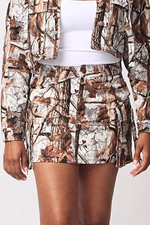 Real Camo Cargo Skirt- Baebekillinem -Front view
