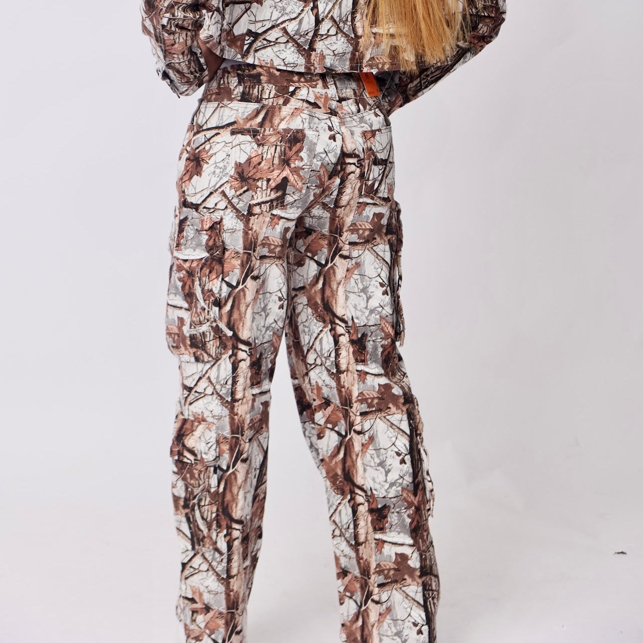 Real Camo Cargo Pants- baebekillinem Boutique- Real tree camouflage white/grey & Tan-/brown