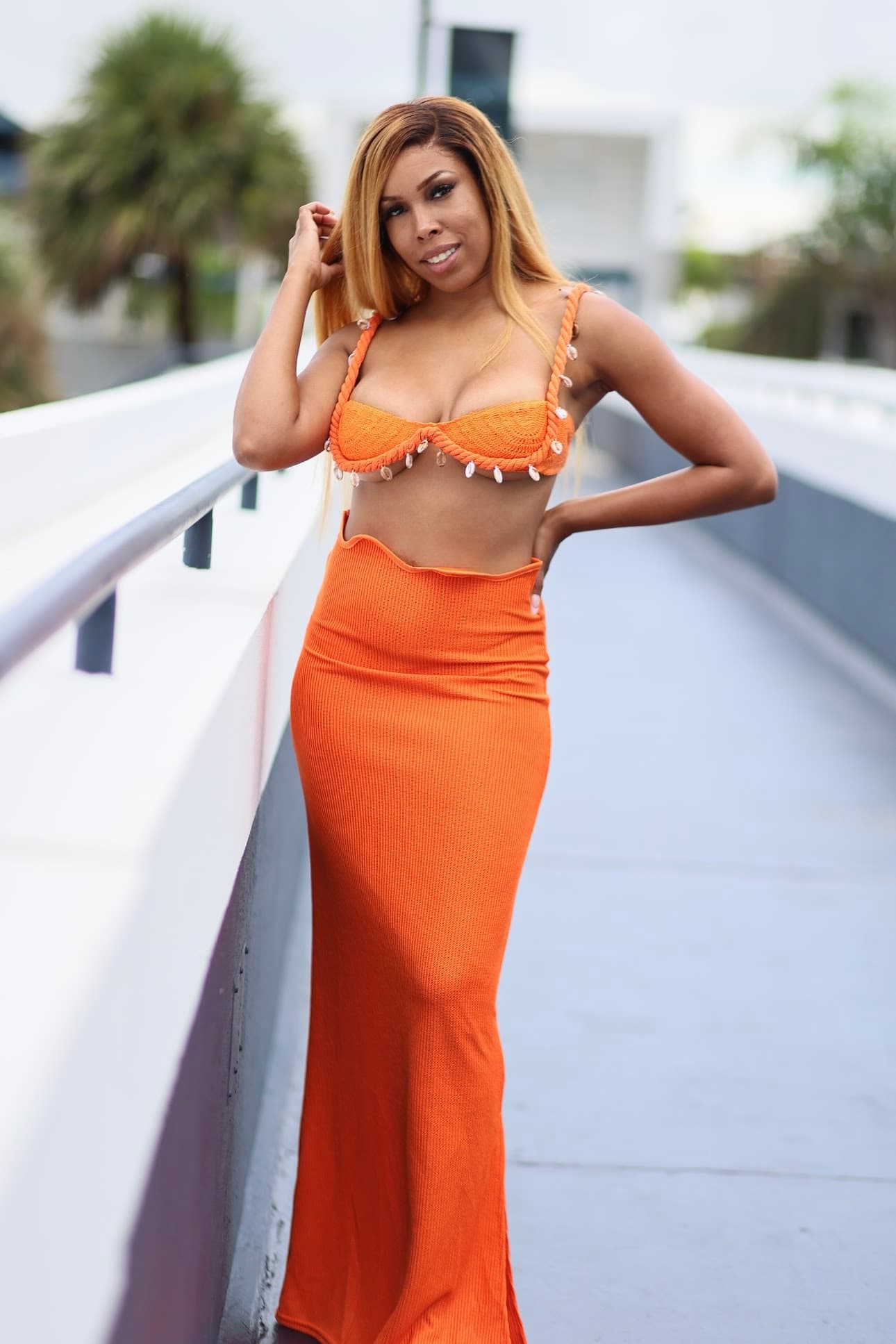 Cocoa Knit Woven Set side view — coordinating knit set — Baebekillinem