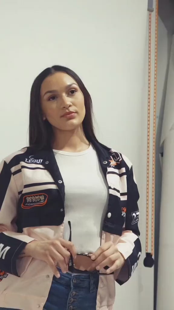 Women's Pink & Black Lightweight 2-in-1 Jacket Skirt - BaeBekillinem- Polyester- two piece set- detachable zipper and bottons- Pink/ Black- jacket that turns into a skirt- party- casual