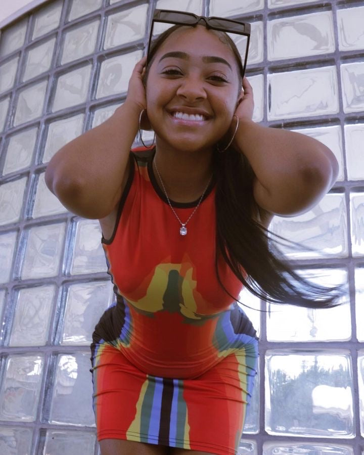 Women's Bring The Heat Dress - BaeBekillinem Boutique- Red/ Yellow/ Blue/ Green- Polyester/ Spandex