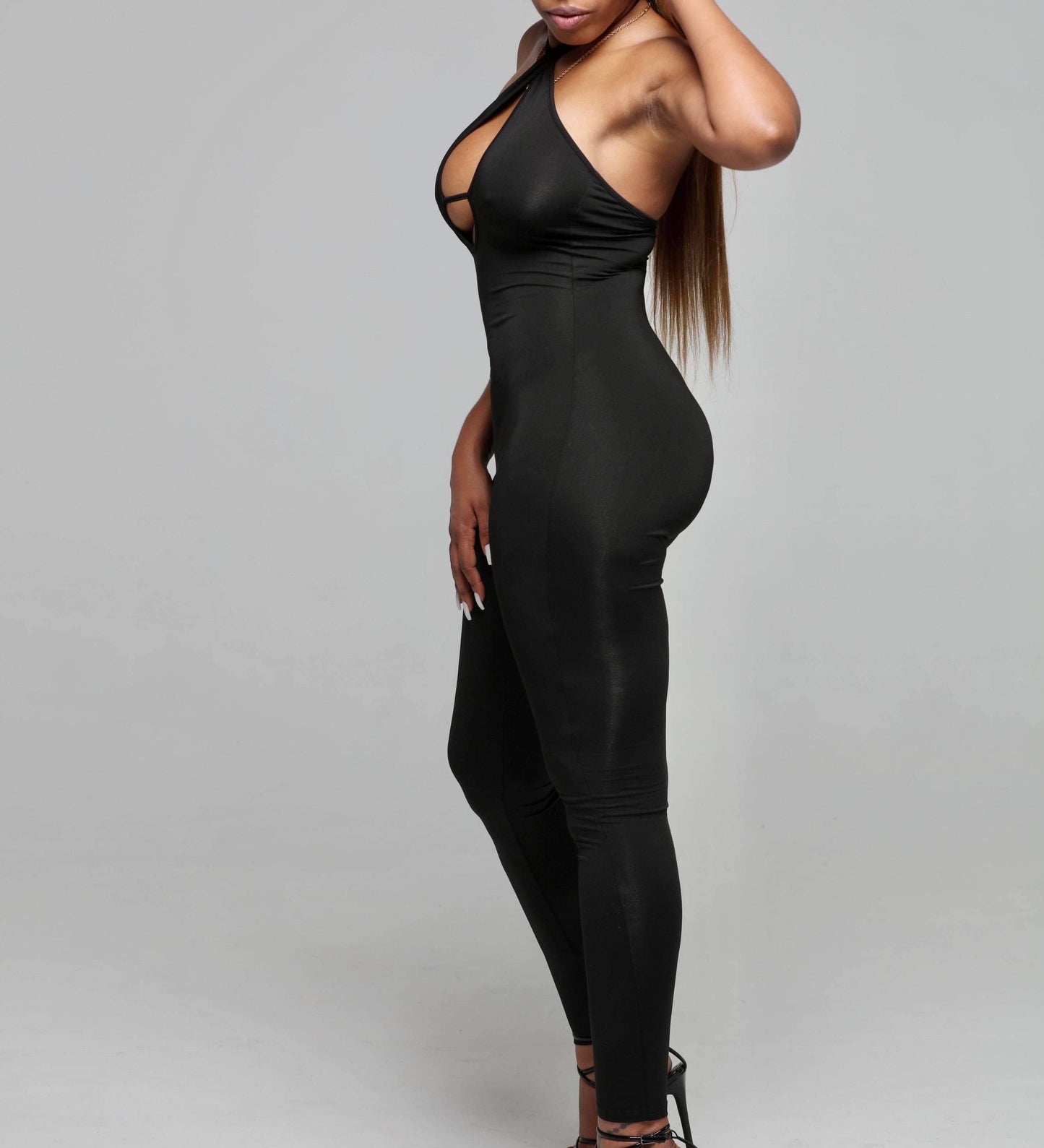 Freak Em Jumpsuit - BaeBekillinem- Polyester/ Spandex- Black
