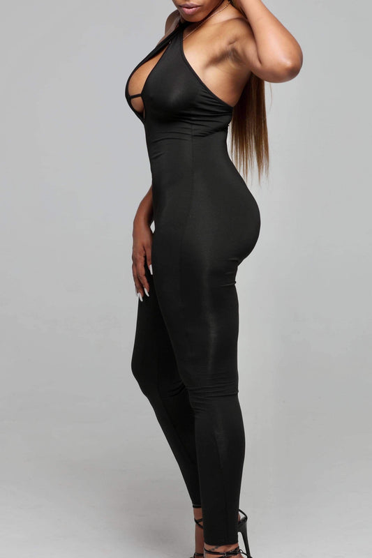 Freak Em Jumpsuit - BaeBekillinem- Polyester/ Spandex- Black