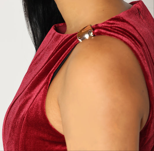 Women's  Sleeveless Fit & Flare Mini Dress- Detailed side view— Baebekillinem