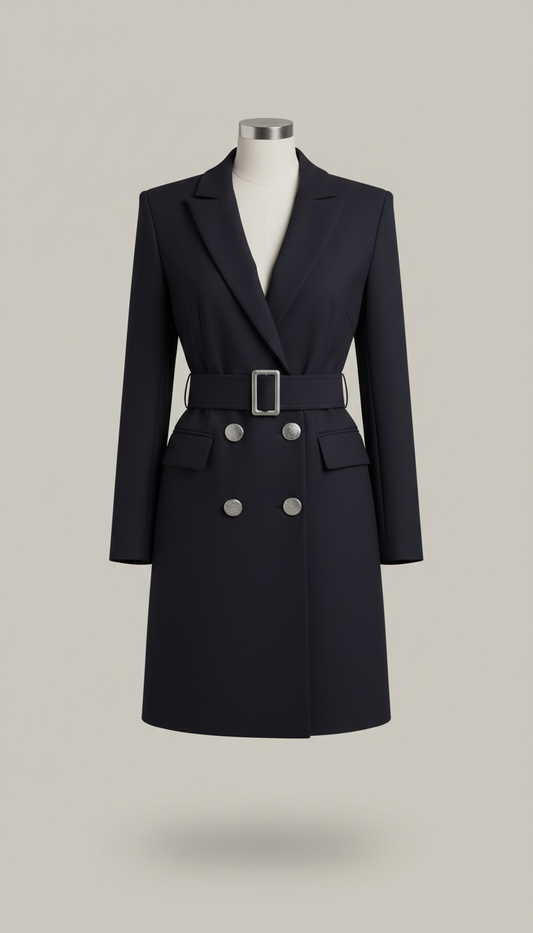 Blazer dress with midnight belt