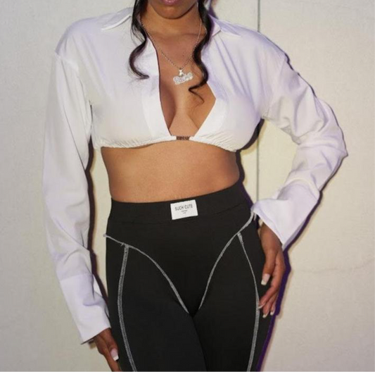 Solid Frisky Business Crop Top
