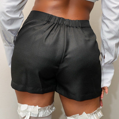 Bling Wrap Mini Skirt- Black- Rhinestones- Baebekillinem boutique