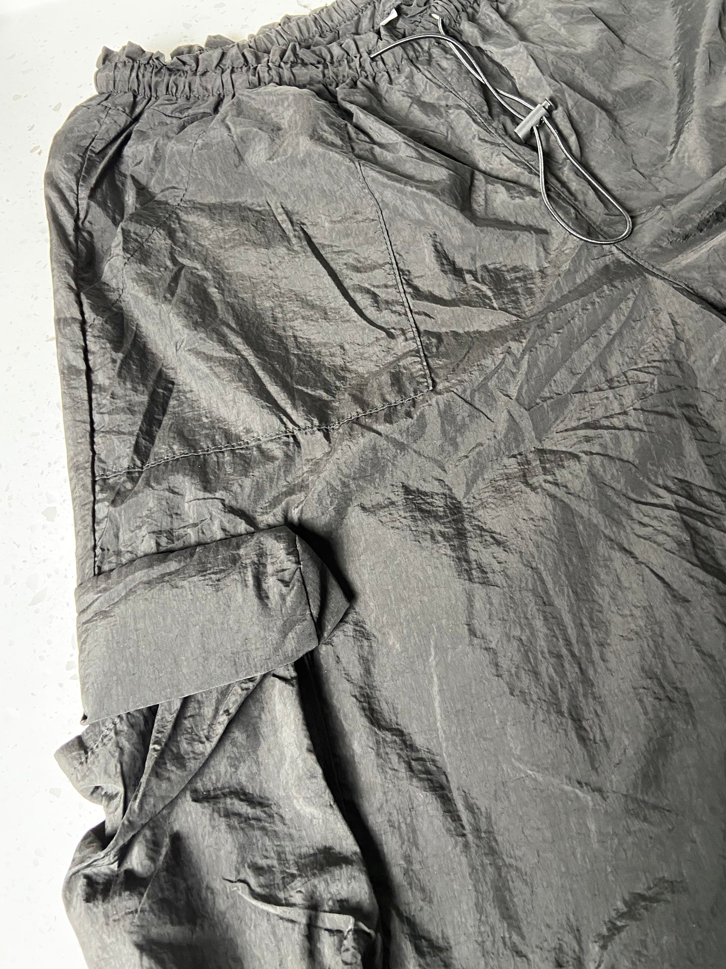 Women's Drawstring Cargo Pants - BaeBekillinem Boutique- Polyester/ Spandex- Gray/ Black