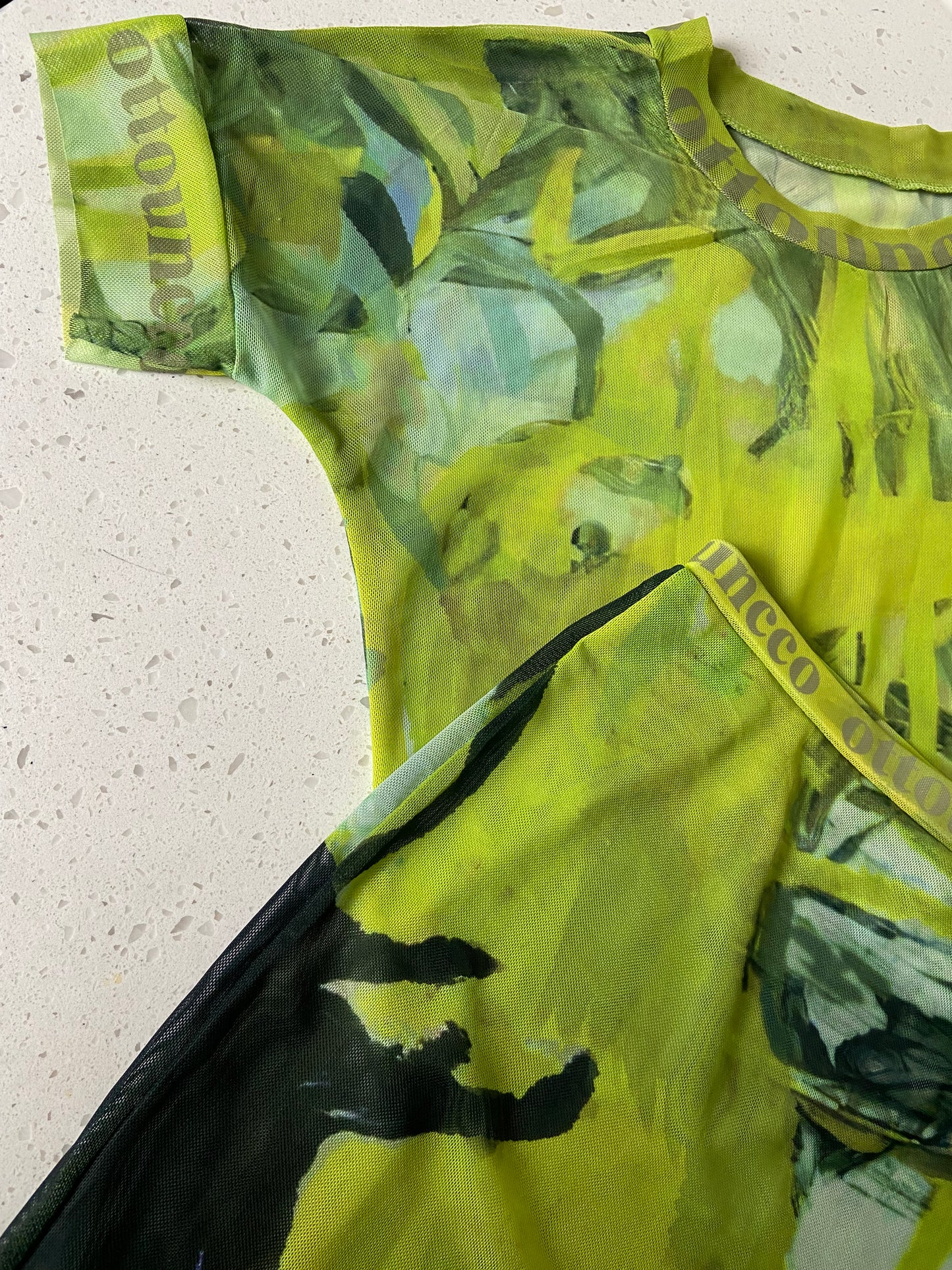 Women's Wild Thing See Through Mesh Skirt Set - BaeBekillinem Boutique- Chiffon/ Polyester/ Spandex- Green/ Black