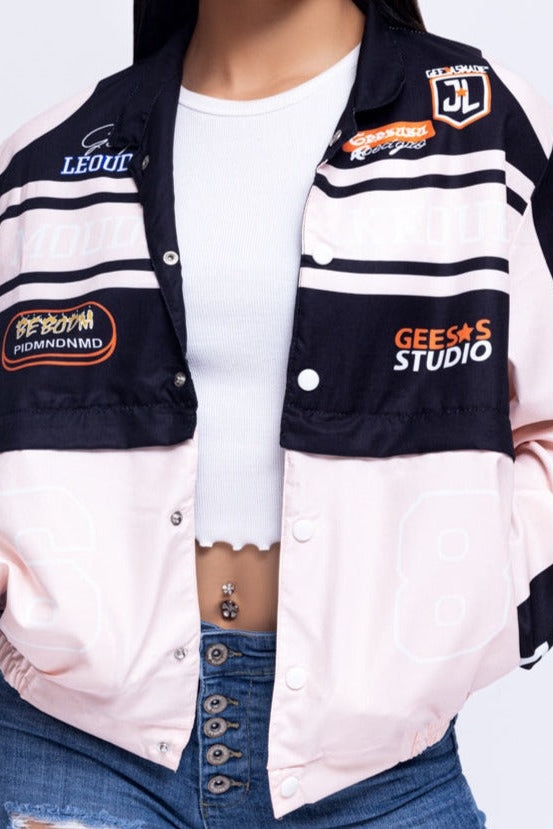 Lightweight 2-in-1 Jacket Skirt- close up front view Jacket form- Baebekillinem