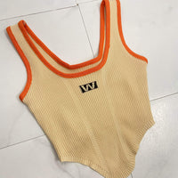 Women's Wang Knitted Crop - BaeBekillinem Boutique- Cotton- Tan/ Orange