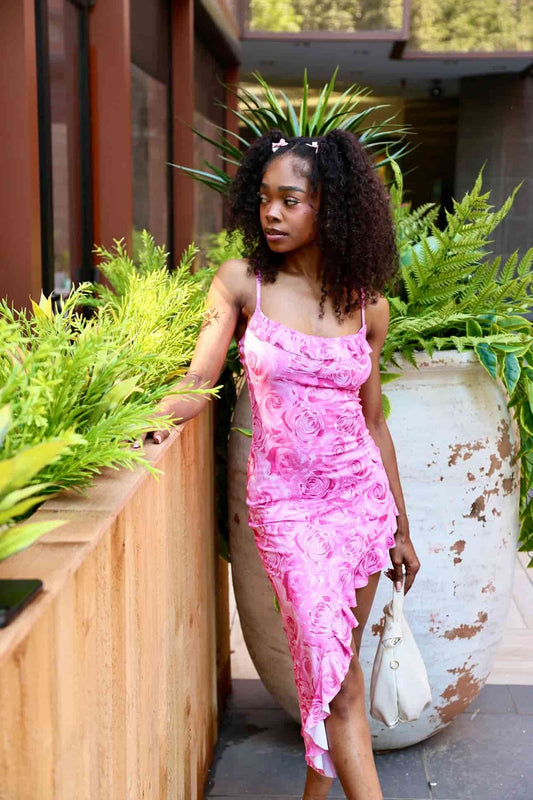 Women's Sexy Asymmetrical Ruffle Party Dress - Baebekillinem