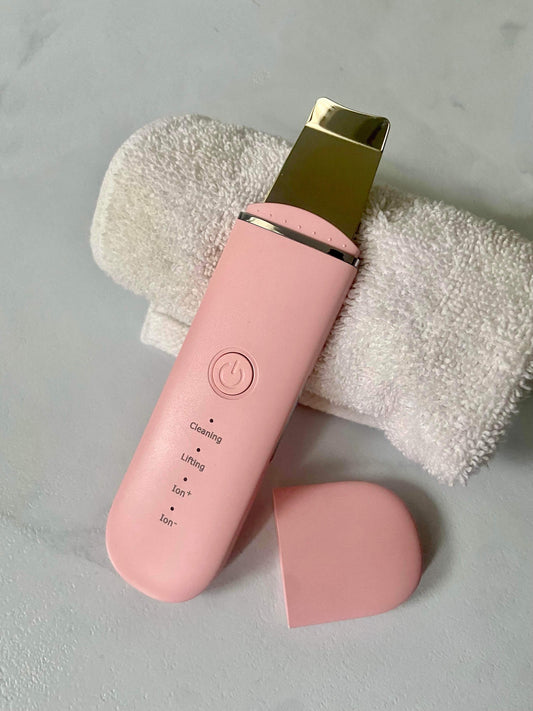 Ultrasonic Face Scrubber - BaeBekillinem- pink- rechargeable- remove black heads