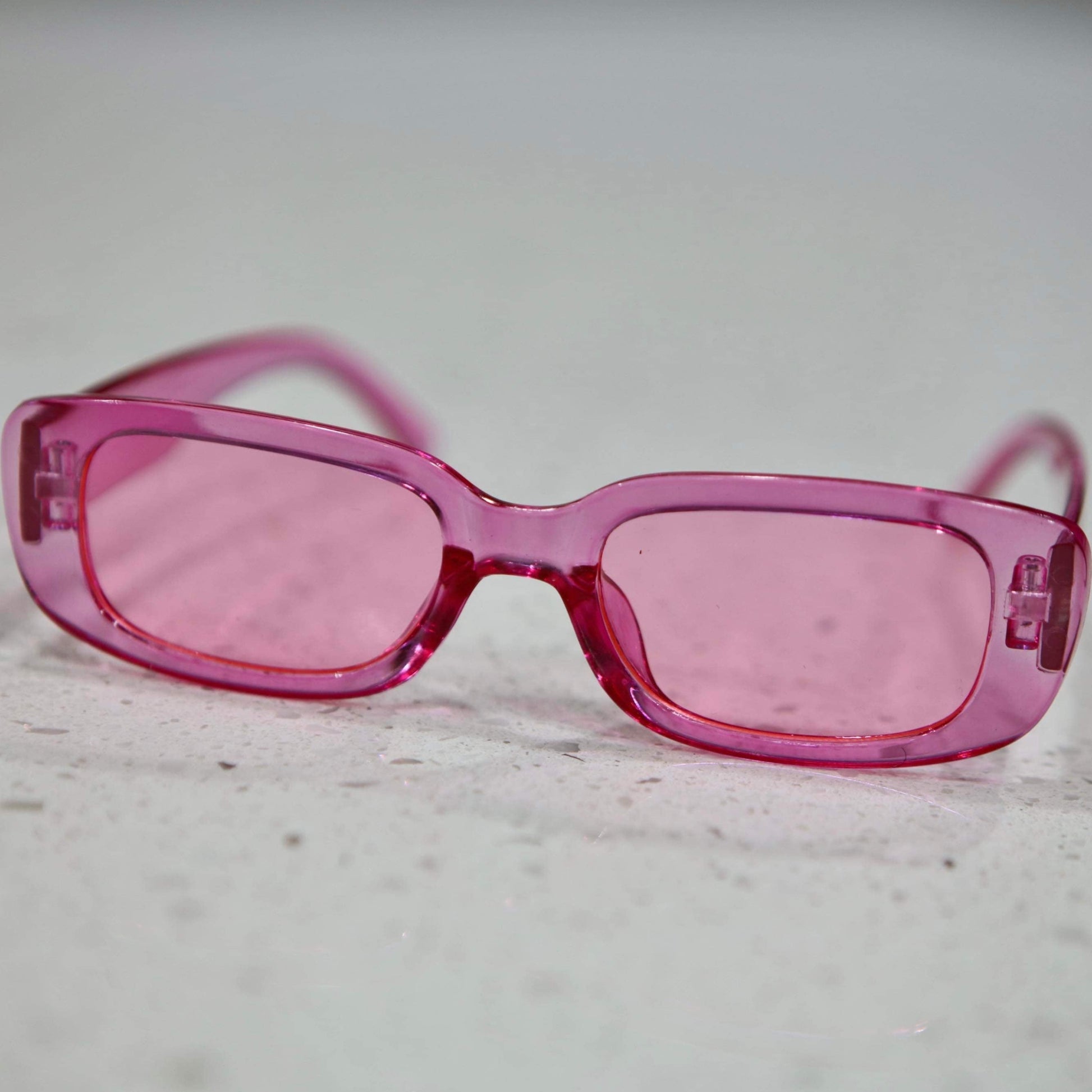 Women's Clear Candy Sunglasses- Pink/ Orange/ Blue/ Green- Plastic/ Polycarbonate- Baebekillinem Boutique